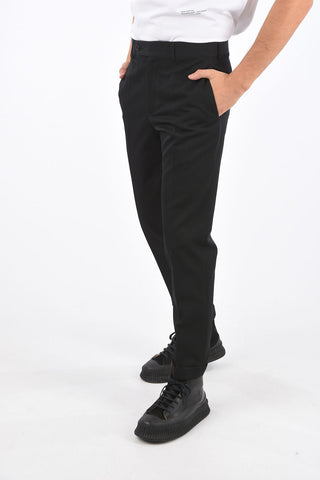 Pantaloni Regular Fit in Lana a Orlo con Risvolto