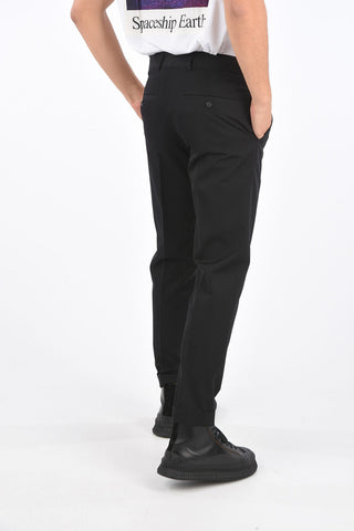 Pantaloni Regular Fit in Lana a Orlo con Risvolto