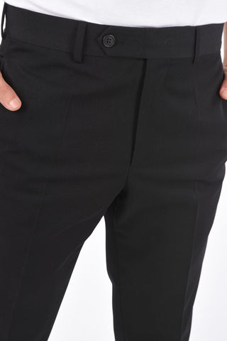Pantaloni Regular Fit in Lana a Orlo con Risvolto