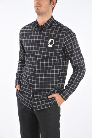 Camicia Windowpane Check MORAL PANIC FRANK in Cotone