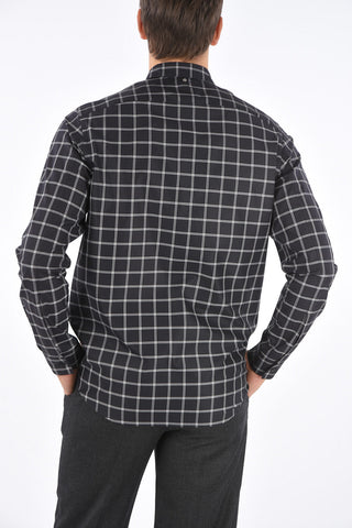 Camicia Windowpane Check MORAL PANIC FRANK in Cotone