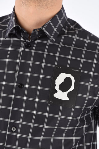 Camicia Windowpane Check MORAL PANIC FRANK in Cotone