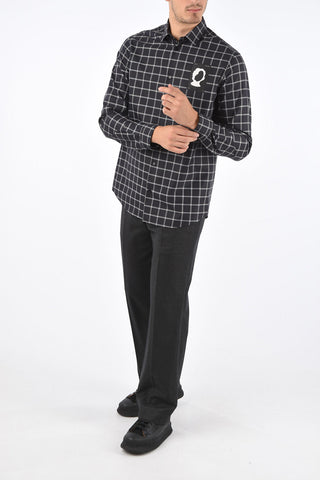 Camicia Windowpane Check MORAL PANIC FRANK in Cotone