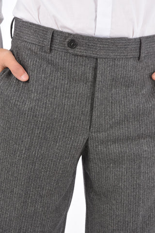 Pantaloni Gessati in Lana Vergine 