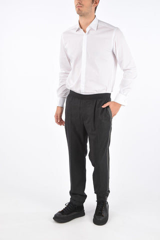 Virgin Wool 4 Pocket Elastic Waist Band Pants