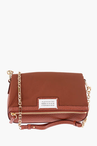 MM11 leather and fabric crossbody bag
