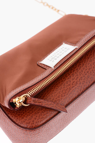 MM11 leather and fabric crossbody bag