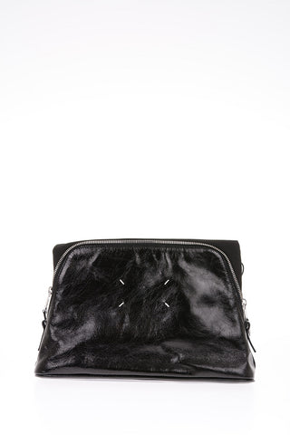 MM11 leather pochette with removable shoulder strap
