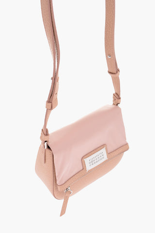 MM11 leather and fabric shoulder bag