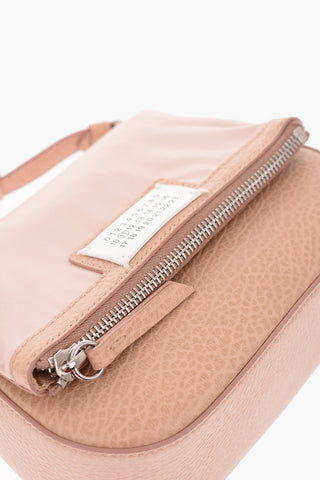 MM11 leather and fabric shoulder bag