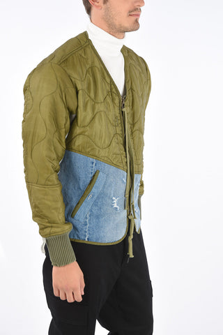 giubbotto effetto vintage con dettagli in denim