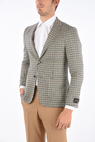 ZZEGNA check side vents notch lapel 2-button blazer