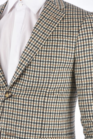 ZZEGNA check side vents notch lapel 2-button blazer