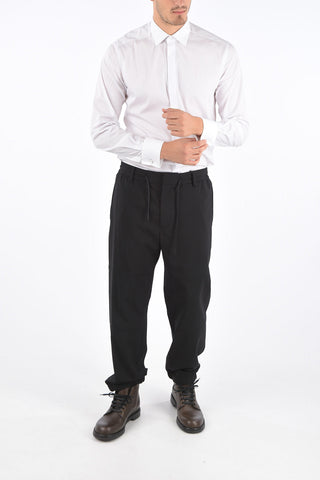 wool drawstring waist pants