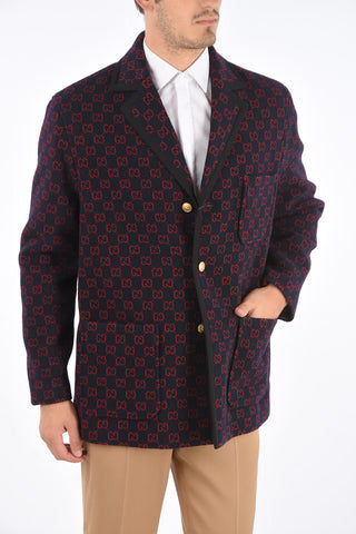 Embroidered blazer with golden buttons