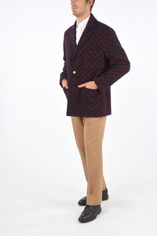 Embroidered blazer with golden buttons