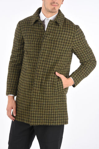 check wool VIRTUS balmacaan coat
