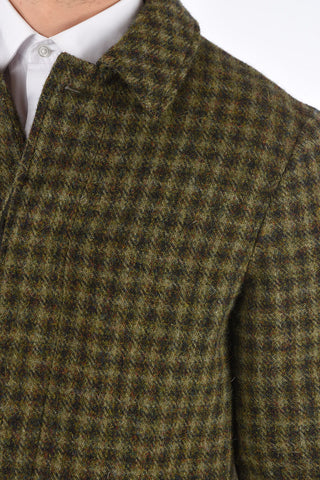 check wool VIRTUS balmacaan coat