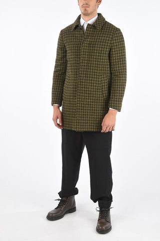 check wool VIRTUS balmacaan coat