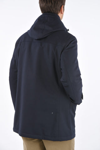 hidden closure outerwear jacket with hood
