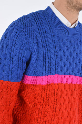 crew-neck cable knit sweater