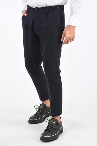 virgin wool SANIK cuffed hem trousers