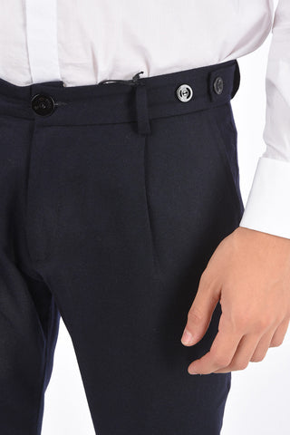 virgin wool SANIK cuffed hem trousers