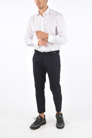 virgin wool SANIK cuffed hem trousers