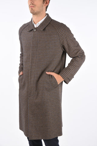 houndstooth balmacaan coat