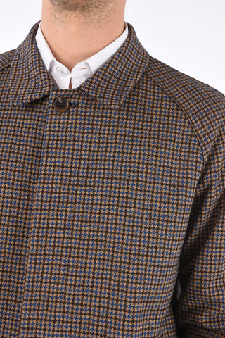 houndstooth balmacaan coat