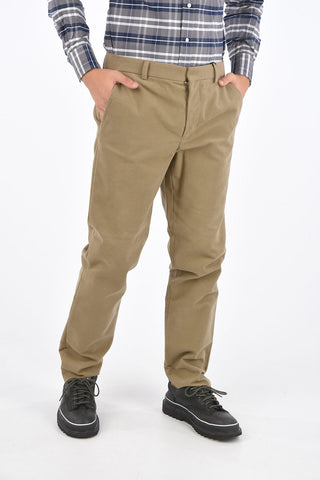 Mid-rise waist belt loops trousers