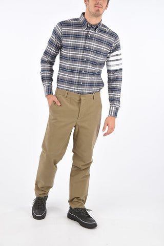 Mid-rise waist belt loops trousers
