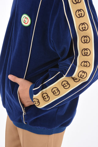 velvet half zip mock-neck sweatshirt