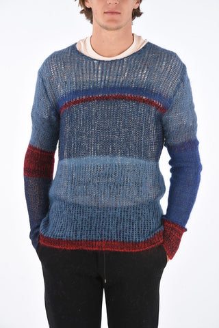 Mesh Cotton Crew-Neck Sweater