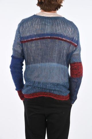 Mesh Cotton Crew-Neck Sweater
