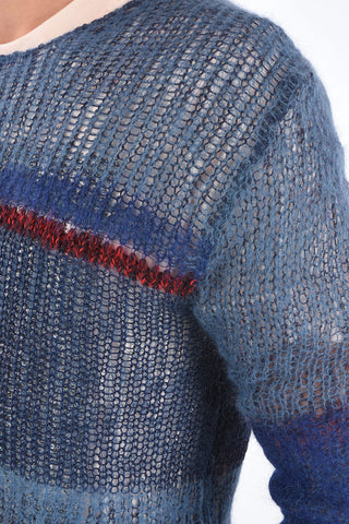 Mesh Cotton Crew-Neck Sweater