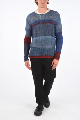 Mesh Cotton Crew-Neck Sweater