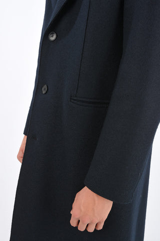 virgin wool balmacaan coat