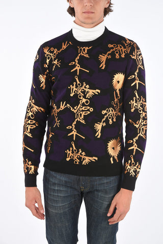 printed crew-neck sweater