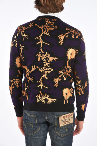 printed crew-neck sweater
