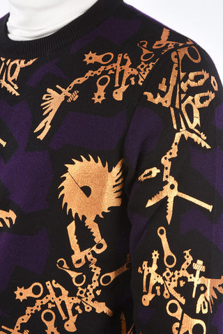 printed crew-neck sweater