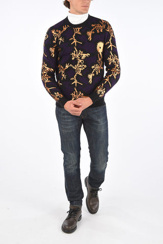 printed crew-neck sweater