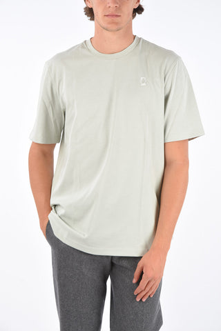 Embroidered Detail TRIPTYCH Crew-Neck T-Shirt