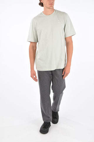 Embroidered Detail TRIPTYCH Crew-Neck T-Shirt