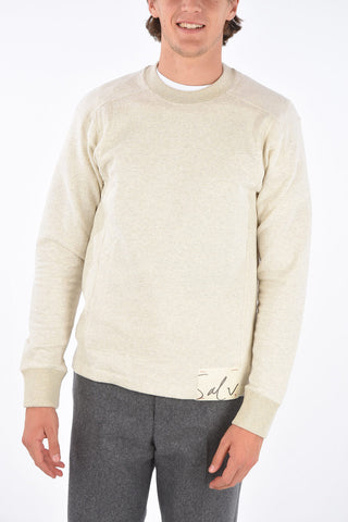 Felpa Girocollo in Cotone Melange con Patch 