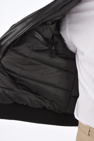 leather full zip bomber