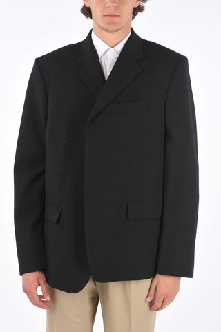 side vents notch lapel hidden closure blazer