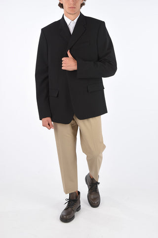 side vents notch lapel hidden closure blazer
