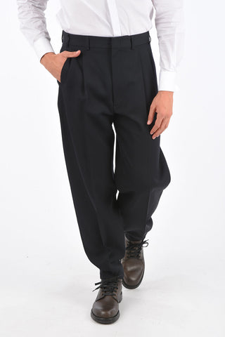 wool double pleat trousers