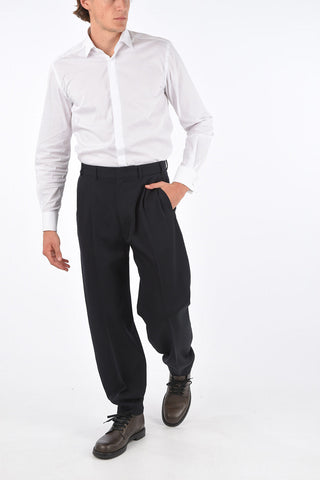 wool double pleat trousers